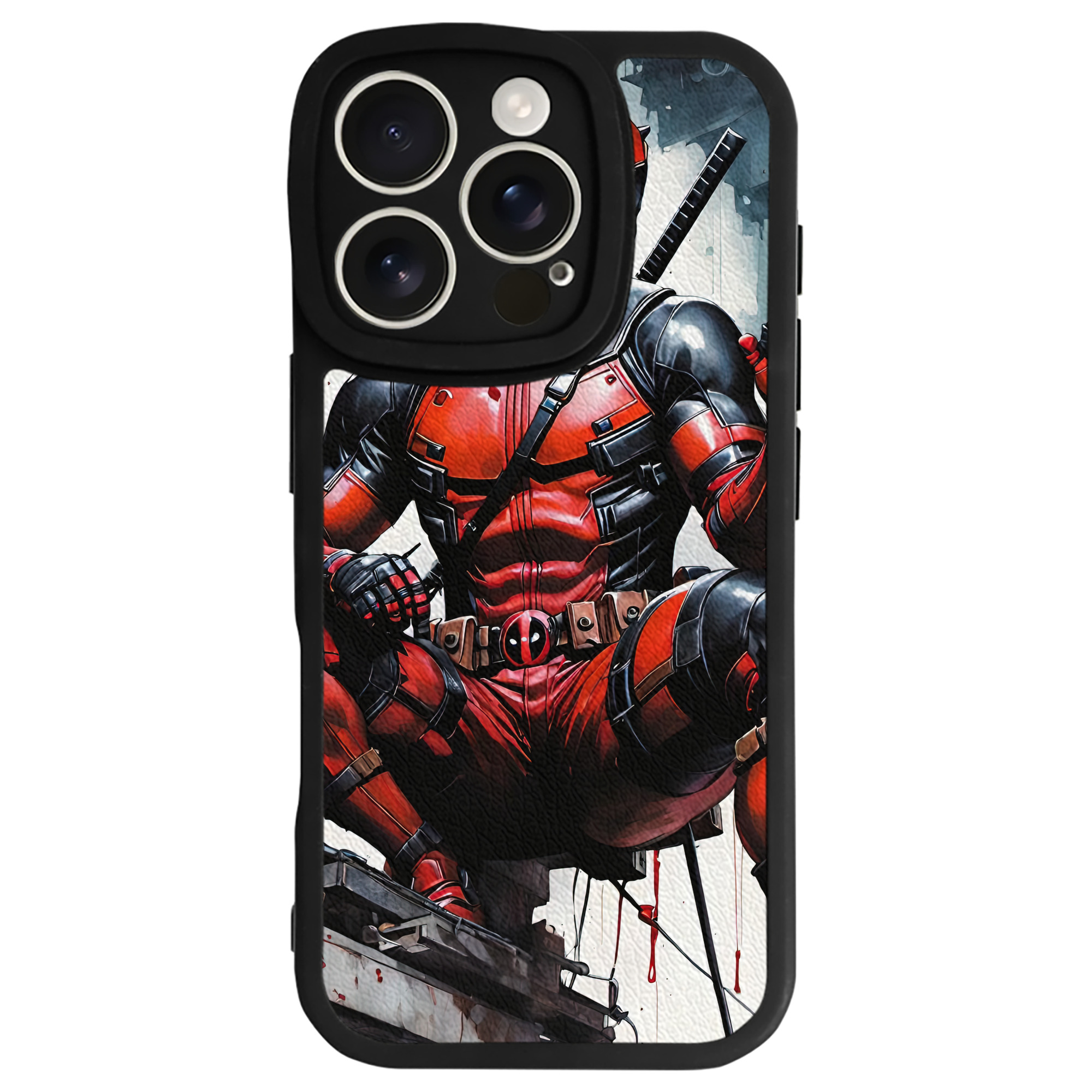 （画像用） Deadpool デッドプール 【iPhone 16シリーズ対応】シリコンスマホケース（レザー調） 材質：シリコン
